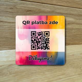 Destička s QR kódem pro přijímání plateb
