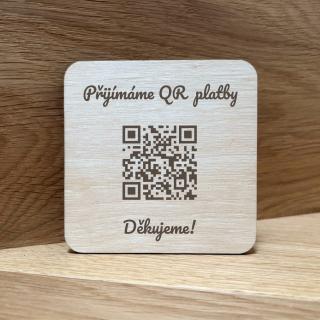 Destička s QR kódem pro přijímání plateb