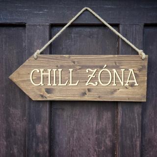 Dřevěná směrovka - CHILL ZÓNA