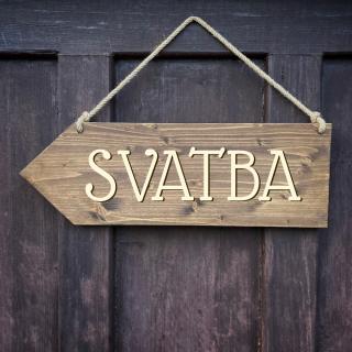 Dřevěná směrovka - SVATBA