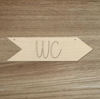 Dřevěná směrovka WC