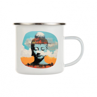 Smaltovaný hrnek (plecháček) Buddha