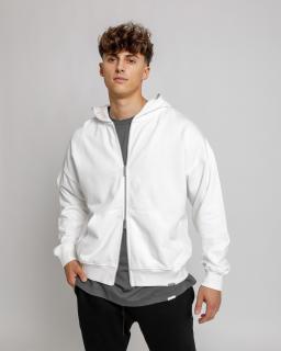 Oversized Mikina Zipper - white Velikost: M