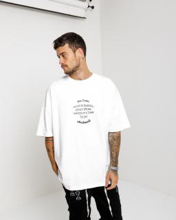 Oversized Triko Silence - white L