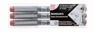 Sada popisovačů  MANGAKA Sepia - 3 ks