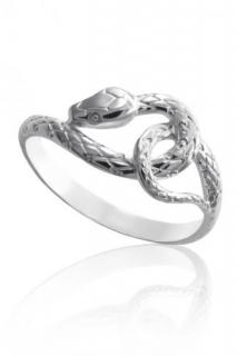 Dámský prsten z bílého zlata had