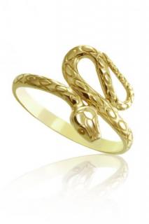 Dámský prsten ze žlutého zlata had