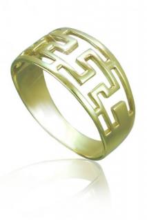 Dámský prsten ze žlutého zlata mřížka