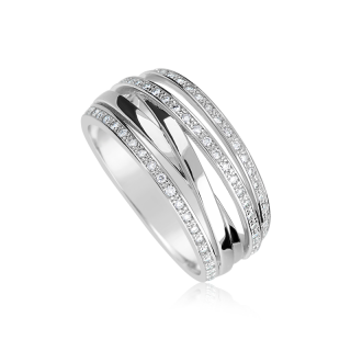 Dámský luxusní prsten bílé zlato 1843 Velikost prstenu: 50