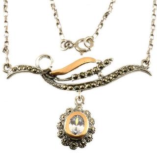 Dámský náhrdelník s křišťálem portugalské stříbro 811 Délka náhrdelníku: 45 cm