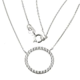 Dámský náhrdelník se zirkony v bílém zlatě 801 Délka náhrdelníku: 45 cm