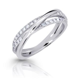 Dámský prsten se zirkony bílé zlato 1847 Velikost prstenu: 50