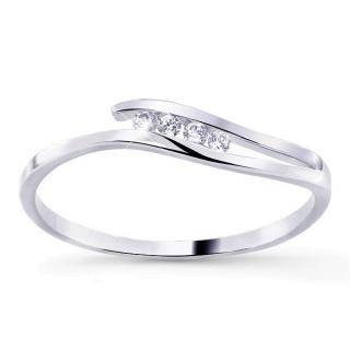 Dámský prsten se zirkony v bílém zlatě 1557 Velikost prstenu: 50