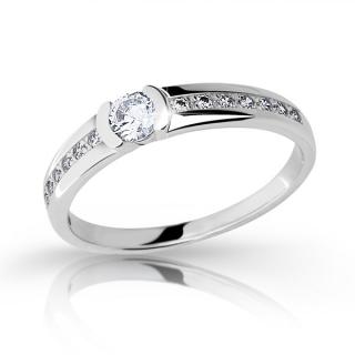 Prsten se zirkony v bílém zlatě 1367 Velikost prstenu: 50