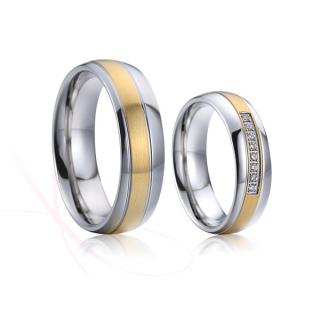 Snubní prsteny ocelové Brad a Angelina Rytina: Bez rytiny