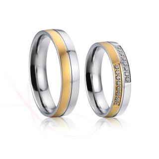 Snubní prsteny ocelové David a Victorie Rytina: Bez rytiny