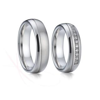 Snubní prsteny ocelové Romeo a Julie Rytina: Bez rytiny