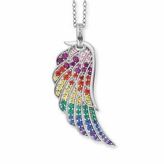 Stříbrné křídlo barevné kamínky Engelsrufer ERN-WING-ZIM Délka náhrdelníku: 45 cm