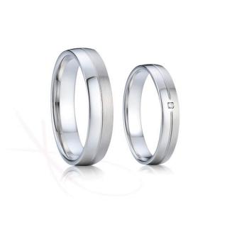 Stříbrné snubní prsteny Kristián a Mařenka Rytina: Bez rytiny