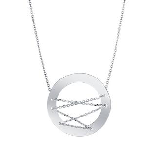 Stříbrný dlouhý náhrdelník kruh 1015 Délka náhrdelníku: 80 a více