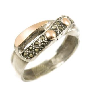 Stříbrný moderní prsten portugalské stříbro 1043 Velikost prstenu: 60