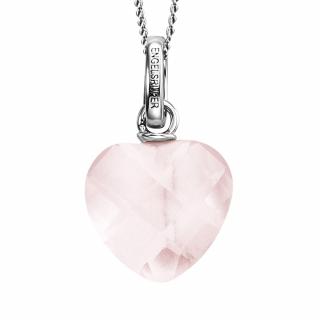 Stříbrný náhrdelník s růženínem Engelsrufer ERN-HEART-RQ Délka náhrdelníku: 42 cm