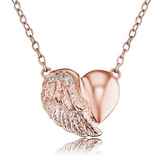 Stříbrný náhrdelník srdce růžové Engelsrufer 999 Délka náhrdelníku: 42 cm