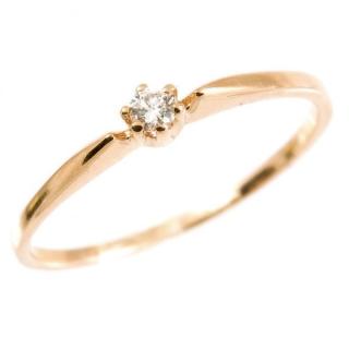 Zásnubní prsten s briliantem růžové zlato 1887 Velikost prstenu: 49
