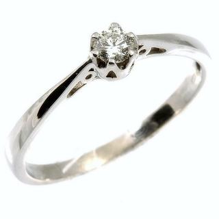 Zásnubní prsten s diamantem v bílém zlatě 1551 Barva zlata: bílá, Velikost prstenu: 53