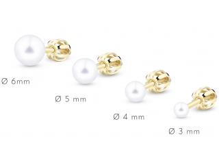 Zlaté dámské náušnice s perlou 3124 Velikost perly: 3mm