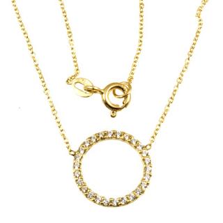 Zlatý dámský náhrdelník kroužek 983 Délka náhrdelníku: 42 cm