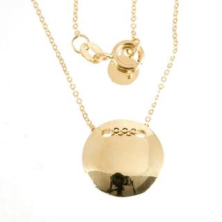 Zlatý dámský náhrdelník s destičkou 889 Délka náhrdelníku: 45 cm