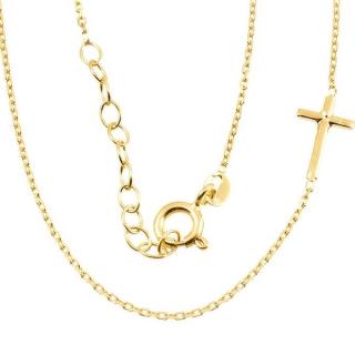 Zlatý dámský náhrdelník s křížkem 844 Délka náhrdelníku: 42 cm