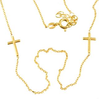 Zlatý dámský náhrdelník s křížkem 971 Délka náhrdelníku: 42 cm