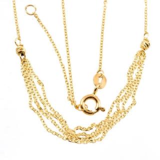 Zlatý dámský náhrdelník s řetízky 941 Délka náhrdelníku: 42 cm