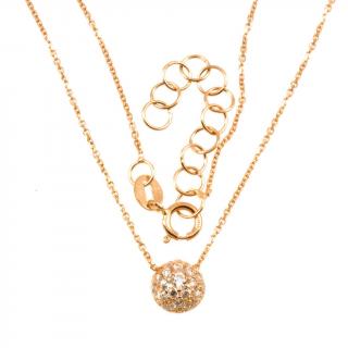 Zlatý dámský náhrdelník se zirkony růžové zlato 919 Délka náhrdelníku: 42 cm
