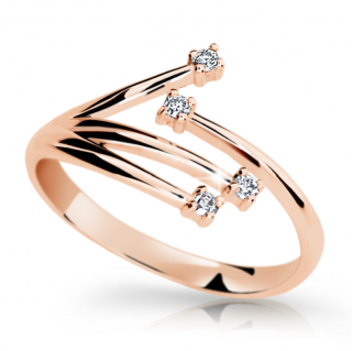 Zlatý dámský prsten 1752 růžové zlato Velikost prstenu: 52
