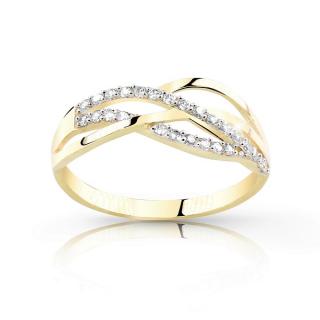Zlatý dámský prsten se zirkony 1848 Velikost prstenu: 50