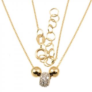 Zlatý elegantní náhrdelník se zirkonem 345 Délka náhrdelníku: 42 cm