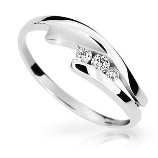 Zlatý elegantní prsten se zirkony bílé zlato 1023 Velikost prstenu: 50