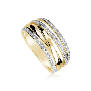 Zlatý masivní prsten se zirkony 1324 Velikost prstenu: 50