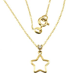 Zlatý náhrdelník hvězda 1024 Délka náhrdelníku: 42 cm