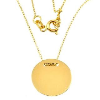 Zlatý náhrdelník s kulatou ozdobou 855 Délka náhrdelníku: 42 cm