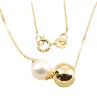 Zlatý náhrdelník s perlou 450 Délka náhrdelníku: 42 cm