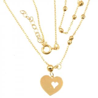 Zlatý náhrdelník se srdíčkem 383 Délka náhrdelníku: 50 cm