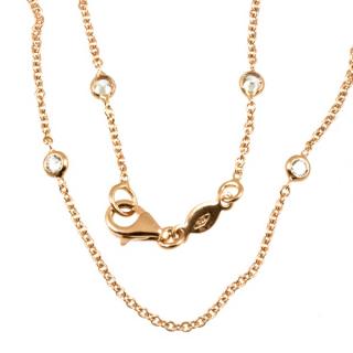 Zlatý náhrdelník se zirkony 387 růžové zlato Délka náhrdelníku: 42 cm