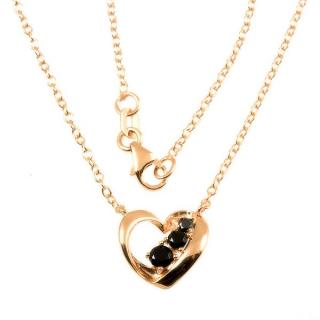 Zlatý náhrdelník srdce růžové zlato 513 Délka náhrdelníku: 42 cm