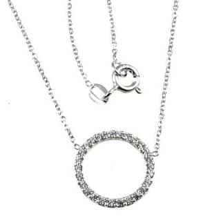 Zlatý náhrdelník zirkonový kroužek 1021 bílé zlato Délka náhrdelníku: 42 cm