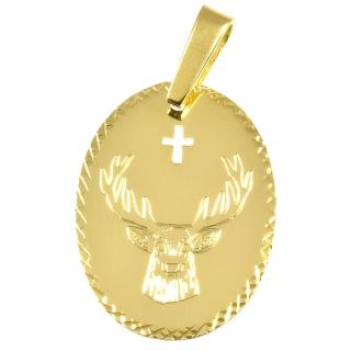 Zlatý přívěsek patrona Sv. Huberta 420 Barva zlata: bílá