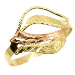 Zlatý prsten kombinace zlata 1069 Velikost prstenu: 50